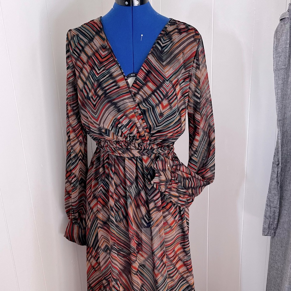 Long sheer wrap style dress